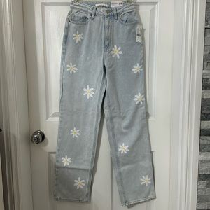 Pacsun Light Blue Daisy Boyfriend Jeans